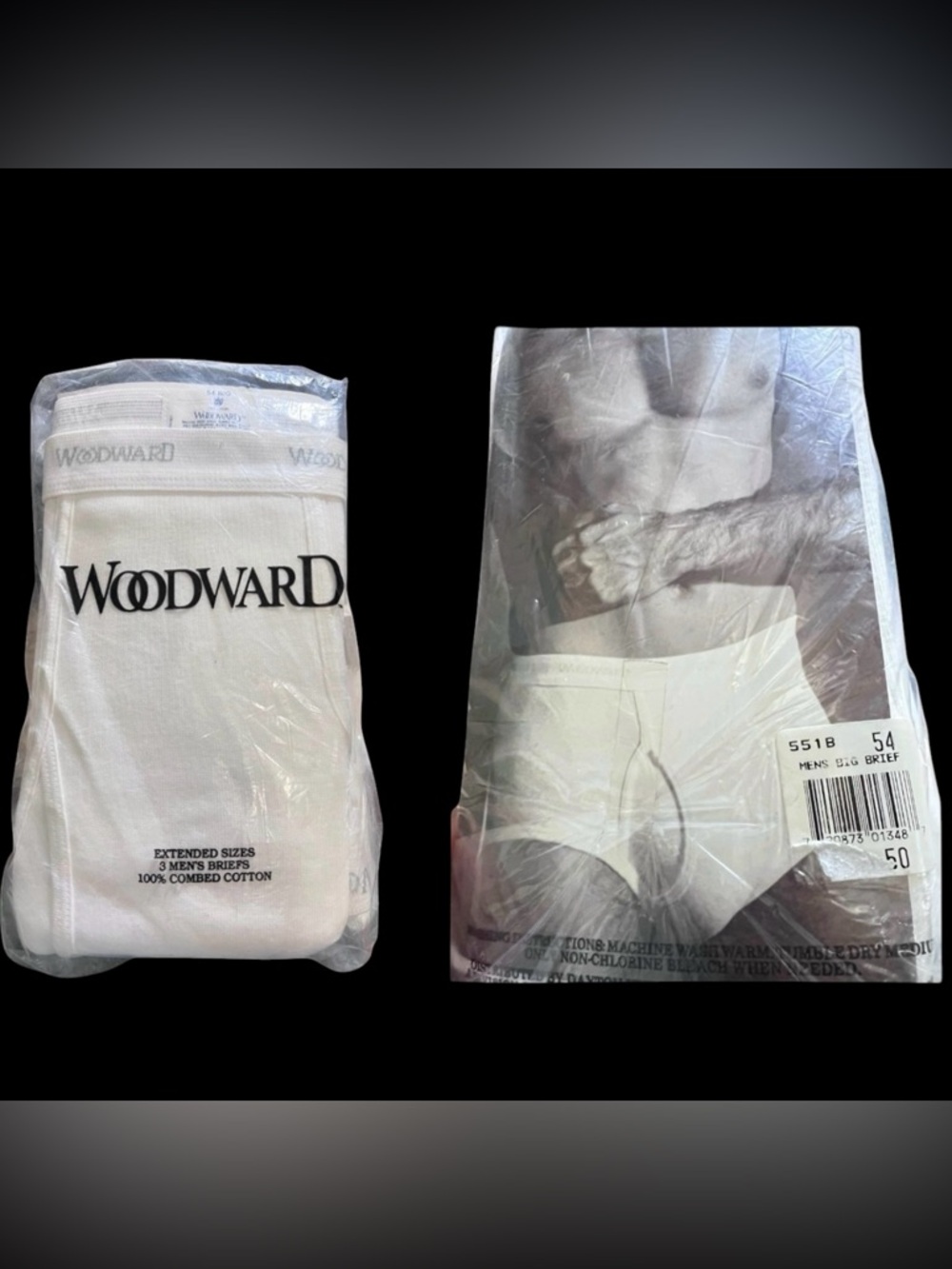 Vintage 54 Big White Briefs Pkg 3 1990 Dayton Hudson Woodward Tighty Whities USA